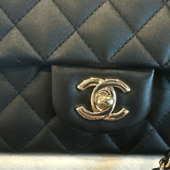 Authentic Chanel Mini Top Handle Fap Bag 24P Black - Picture 8 of 13